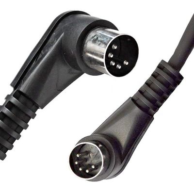 CUSTOM Fábrica Escudo ângulo direito macho para macho 5 Pin Din conector Midi cabo