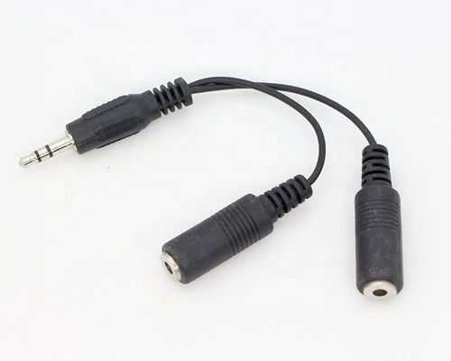 CUSTOM 3.5mm Jack 1 homem para 2 Mulher Y Splitter Headphone Jack Mic PC Áudio TRS Splitter Cable