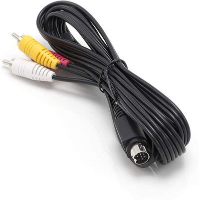 9 Pin Mini Din para 3 RCA S Video Audio Cable para TV Displays Receptor de Áudio e Vídeo