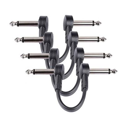 Custom Curto ângulo de 90 graus 1/4 polegada TS Jack Instrumento Elétrico Guitar Patch Cable