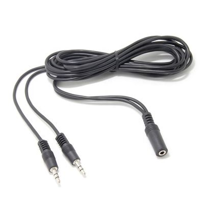 2 mulheres para 1 homem 3.5mm Jack estéreo fone de ouvido alto-falante Áudio Y splitter cabo