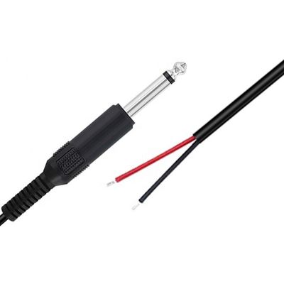 6.35mm 1/4 Inch TS 2 Ploes Jack Mono Macho Plug de Áudio para fio nu Cabo de extremidade aberta para microfone