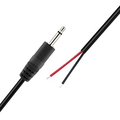 Custom 2 Poles TS 3.5mm Stereo Audio Mono Jack Plug-in masculino para Pigtail despojado Cable de fim de fio nu em lata
