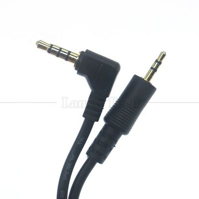 2.5mm 3 Polos Jack para 90 graus ângulo direito 4 Polos 3.5mm TRRS Jack cabo de áudio estéreo para TV Radio