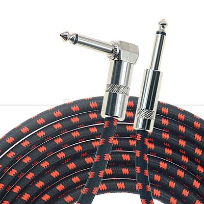 OEM 3ft 10ft 5m 1/4 6.35mm Mono TS Jack Plomo Trenzado Instrumento Elétrico Acessório Amp Efeito Amplificador Guitarra Patch Cable