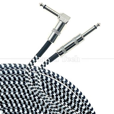 Cabos de guitarra elétrica de alta qualidade e durável 3M 10FT ângulo direito para reto 1/4 polegada TS Jack Instrument