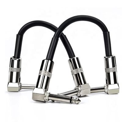 1/4 TS Jack Pedal de trança elétrica Guitar Patch Lead Stereo Instrument Cable