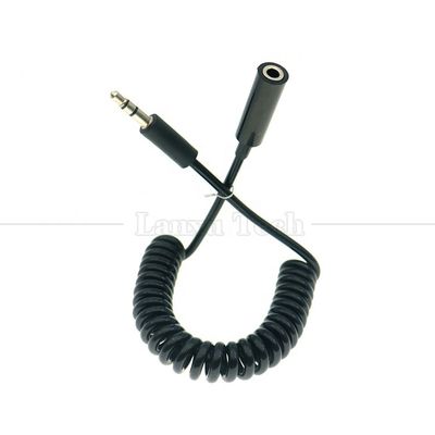 Spring Sprial Enrolado Homem para Mulher 3.5mm Jack Aux Stereo Audio Extension Cable para fones de ouvido de alto-falante
