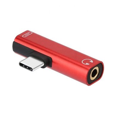 2 em 1 USB Tipo C para 3.5mm Jack PD Carregamento adaptador de áudio de fones de ouvido