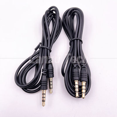 Stock Homem para Homem 3.5mm 4 Polos Jack estéreo Microfone cabo de extensão de áudio para fones de ouvido alto-falante de computador