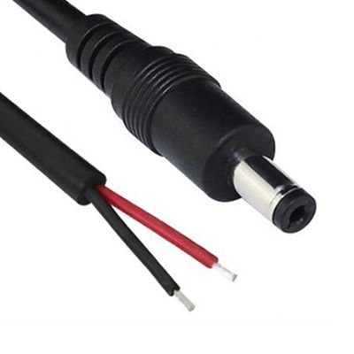 CUSTOM DC macho Jack de barril feminino 2.1x5.5mm para abrir Pigtail DC cabo de alimentação