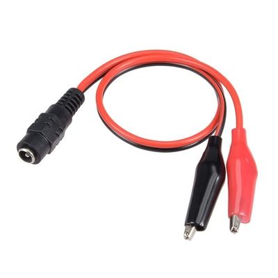 5.5x2.1mm DC Fêmea para Dual Alligator Clips Power Testing Adaptador Cable