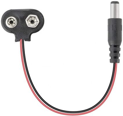Conector Snap Clip de bateria de 9V para DC Macho 5.5mm/2.1mm Plug Power Cable para portadores de bateria