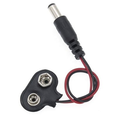 9V Bateria Snap Clip Connector para DC Macho 5.5 2.1mm Jack Plug Power Cable para suportes de bateria