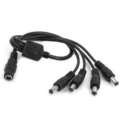 1 a 4 vias 1 Fêmea a 4 Homem 5.5x2.1 mm DC Power Supply Splitter Cable para CCTV Camera LED