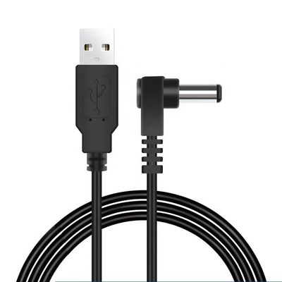 USB personalizado macho para ângulo direito 5,5 x 2,1 mm 2,5 3,5 1,35 conector macho cabo DC