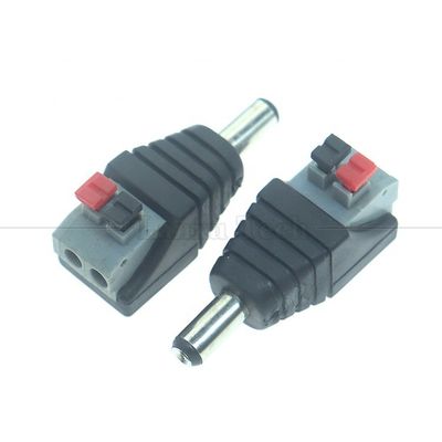 5V 12V Botão de Prensa Sem Soldadura DC 5.5 * 2.1mm Jack de Barril Masculino Feminino para 2p fios Conector de cabo de cabo para câmera de tira LED