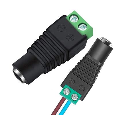 12v sem solda 24v 5.5x2.5mm 5.5x2.1mm Conector de ligação de energia DC feminina Jack Adaptador para câmeras de vigilância de vídeo