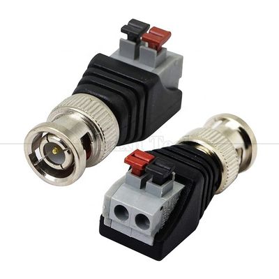 Terminal de parafuso sem soldadura 2 Pin Press Button BNC Conector masculino feminino Adaptador de energia para câmera de vigilância