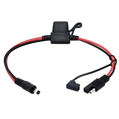 10A Fuse DC Jack 5.5x2.1mm para SAE Plug Power Extension Cable para carregador de painel solar de motocicleta