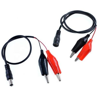 30cm DC 5.5x2.1mm macho Fêmea para Dual Alligator Clips Fornecimento de energia Cable DC