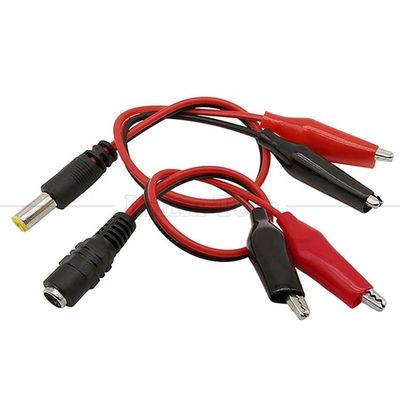 30cm DC Barril Jack 5.5x2.1mm macho Fêmea para Dual Alligator Clips Fornecimento de energia Cable DC para câmera de CCTV
