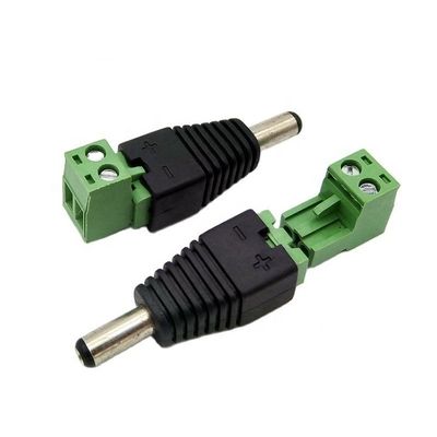 Inserção sem solda Homem Fêmea 2.1 X 5.5mm Jack DC Conector Plug Terminal de energia Adaptador para LED Strip Câmera de vigilância de vídeo