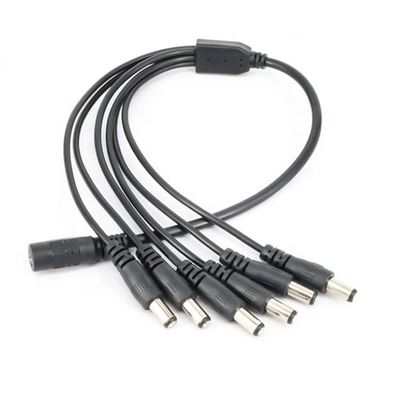 1 a 6 maneiras 1 Fêmea a 6 Homem 5.5x2.1 mm DC Supply Power Splitter Cable para CCTV Camera LED Strip