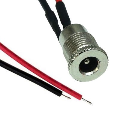 Montagem feminina com rosca DC099 Jack de barril Socket 10A 5.5x2.1mm DC Adaptador de alimentação cabo de fim de fio enlatado
