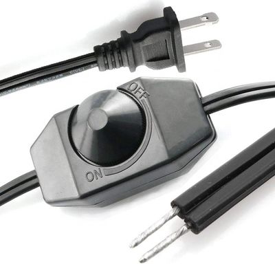 1.8m Botão rotativo LED ajustável com regulador de interruptor de atenuação Cabo de alimentação para lâmpada LED