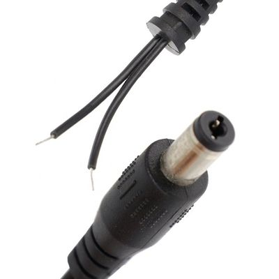 Jack de barril de entrada de corrente contínua 2.1x5.5mm macho fêmea para abrir cabo de alimentação de corrente contínua Pigtail