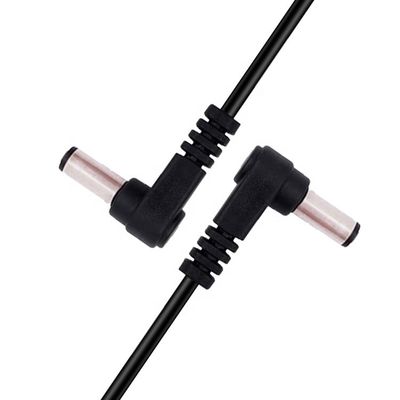 Ângulo de 90 graus de macho para macho 5.5x2.1mm DC cabo de extensão de energia