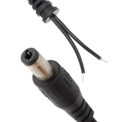 Barril de entrada de alimentação em corrente contínua Jack 2.1x5.5mm macho Fêmea para abrir Pigtail SR DC Power Cable