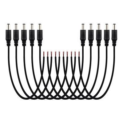 DC 2.1x5.5mm Conector de barril de tomada masculino-feminino para abrir cabo de alimentação DC Pigtail
