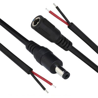 12V DC Barrel Jack 5.5x2.1mm 5.5x2.5mm 3.5x1.35mm macho Fêmea Socket para abrir Pigtail DC Power Cable