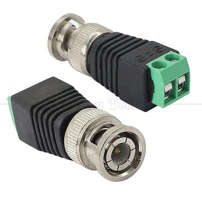 2 pin solderless parafuso terminal BNC macho conector feminino adaptador de energia para câmera de vigilância
