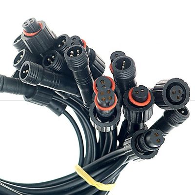 Personalização IP67 IP68 impermeável M12 2pin 3 pin 4pin M12 DC para abrir fios nus cabo final para luz LED