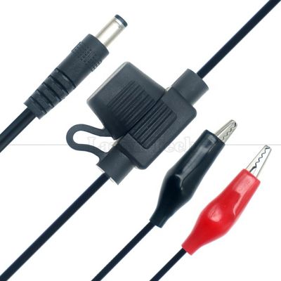 12V DC 5.5X2.1mm para clipes de jacaré cabo de alimentação de fusível para Trail Camera