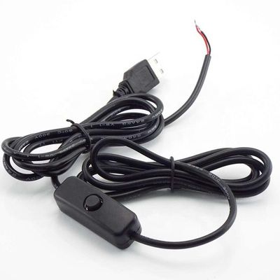 1m Lâmina LED Branca Negra Energia ligada e desligada Botão USB Tipo A Cabo de extensão do interruptor