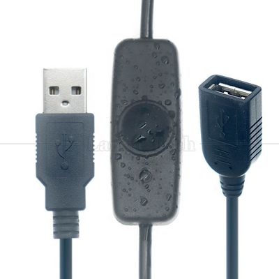 Indicador de cobertura à prova d'água Luz de macho para fêmea Energia USB ON OFF Cable de comutação de carregamento para fita de lâmpada LED