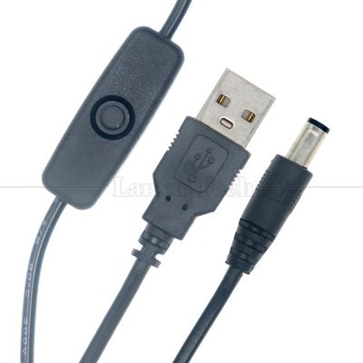 Cable de carregador de 5,5x2,1 mm de alta qualidade para ventoinha de lâmpada de tira LED