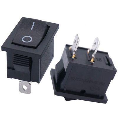 AC 6A/250V 10A/125V Negro 2 Pin Posição Snap em ON OFF Switch Rocker Boat elétrico