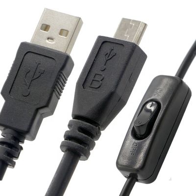 Alta qualidade 1M ON OFF controlador Micro B para USB A cabo de extensão com interruptor para lâmpada LED