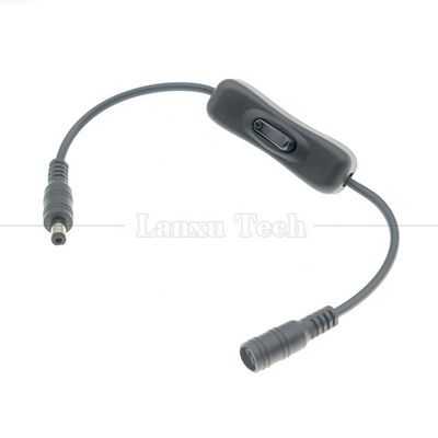 12V 24V Homem para Mulher 5.5x2.1mm Jack DC ON OFF 304 Switch Cable para lâmpada LED