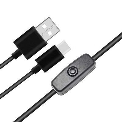 1m 5V 3A cabo USB tipo C com interruptor ON OFF para Raspberry Pi