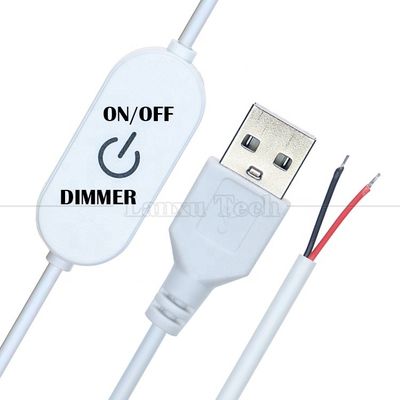 5V Switch Touch ON OFF Controlador USB Stepless para abrir fios End Cable LED Dimmer para lâmpada LED Strip Light