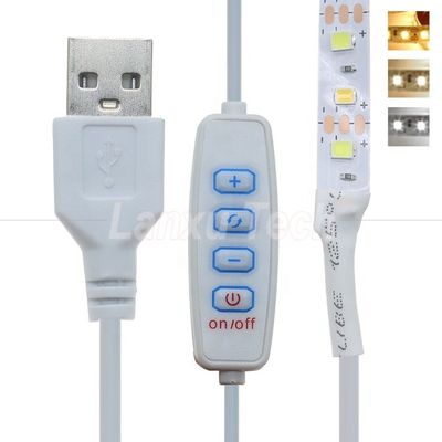 5V de saída Dimming Stepless ON OFF Switch USB Dimmer Cable para lâmpada LED Light Strip