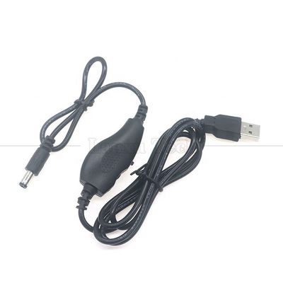 5V USB para DC 5.5x2.1mm 12V Output Brightness Control Dimmer ajustável ligado e desligado Cabo de interruptor para ventilador de lâmpada LED