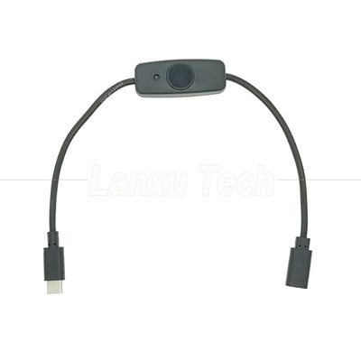 USB Tipo C Homem para Mulher em off Silicon Cap Switch Extension Cable para Raspberry Pi Lamp Fan