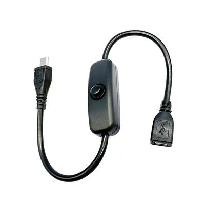 USB Micro B Mulher para Mulher Extensão ligada desligada Push Button 501 Switch Cable